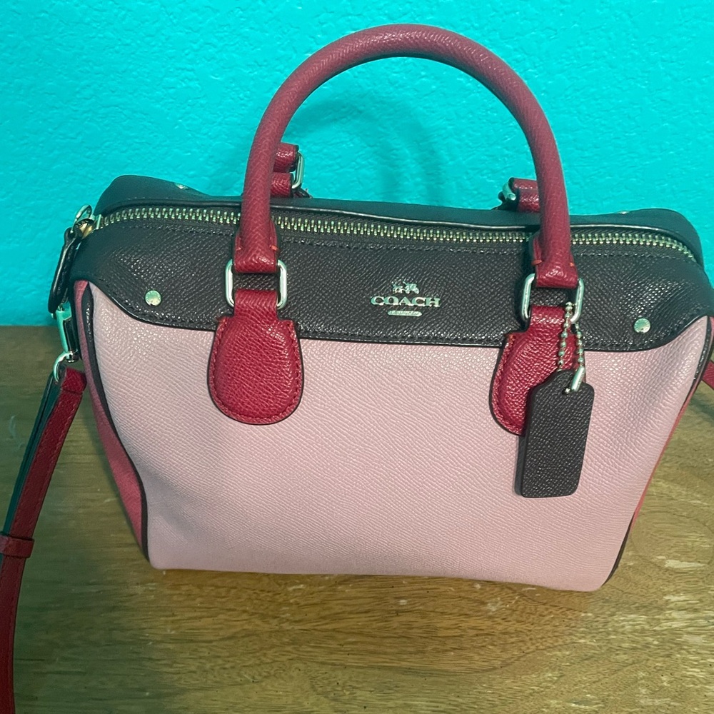 Coach Pink and Red Satchel